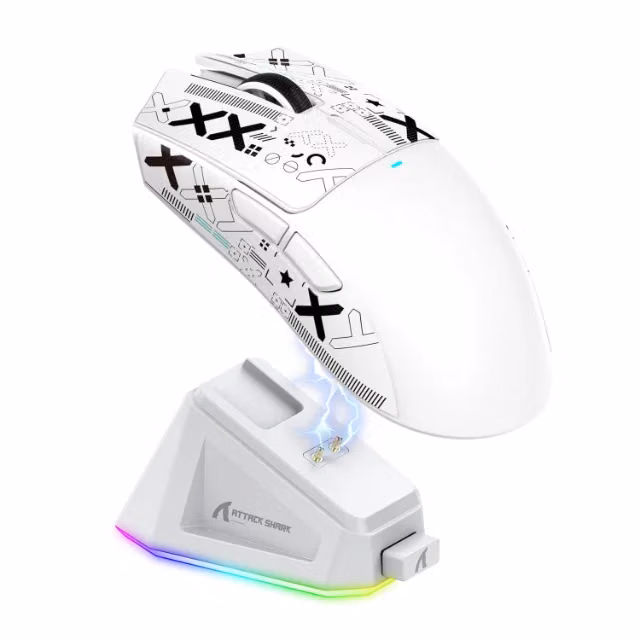 ATTACK SHARK V3PRO Ultra-Light Tri-Mode Gaming Mouse with Charging Dock - Pink